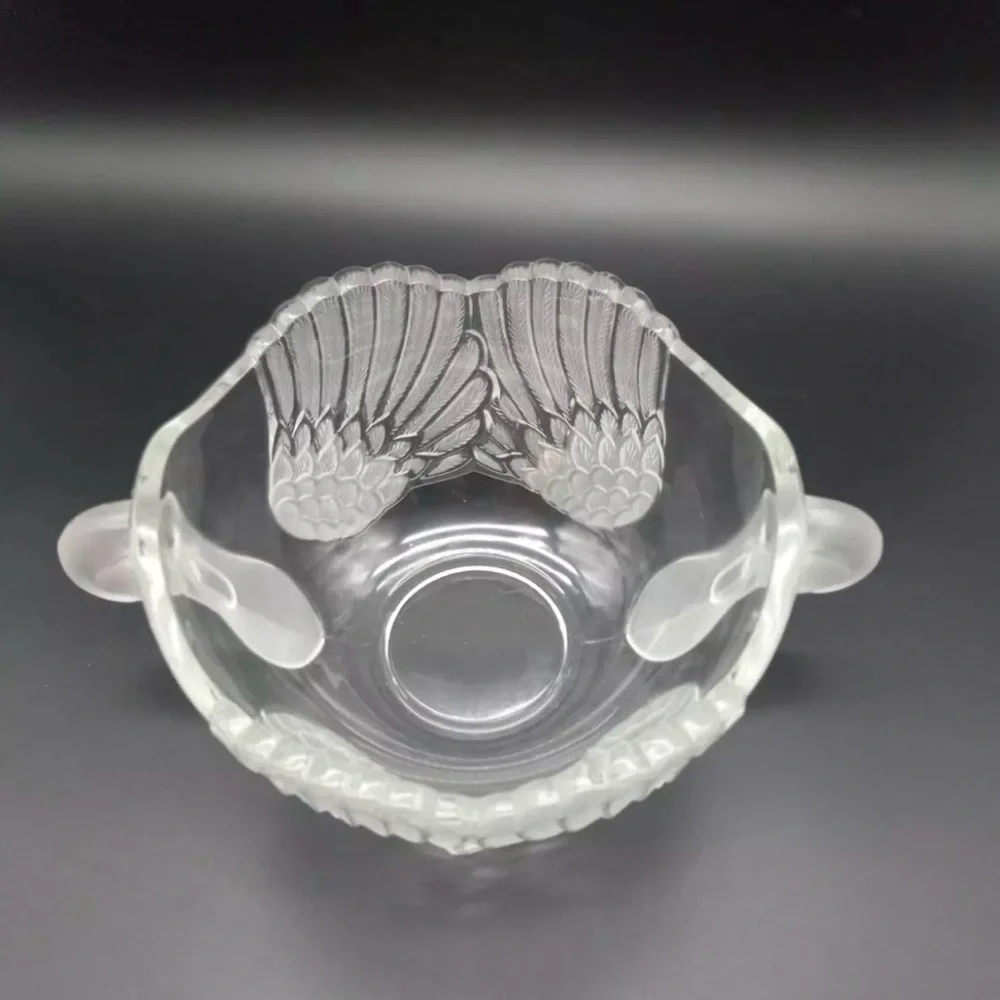 Vintage Mikasa Walther Crystal Swan Bowl West Germany 4